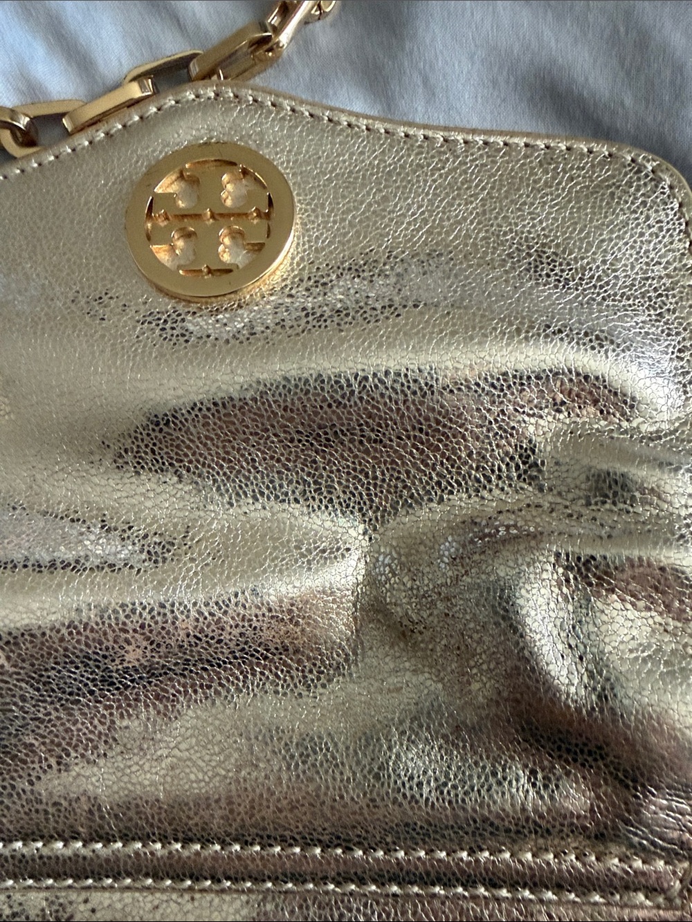 Tory Burch Metallic Crossbody bag with chain. - Picture 8 of 10